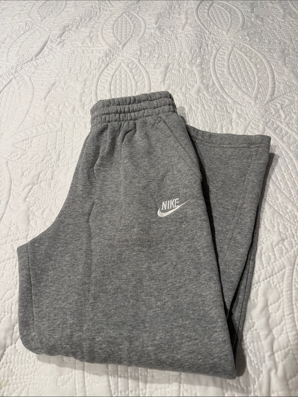 Nike Kids Gray sweatpants with White Swoosh
